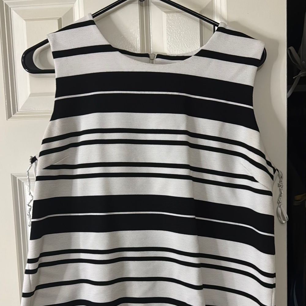 Calvin Klein Black and White Striped Dress
